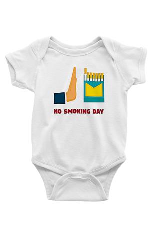 Sigarayı Bırakma Günü Baskılı Beyaz Unisex Bebek Body - Zıbın
