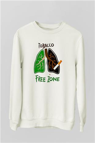 Sigarayı Bırakma Günü Baskılı Beyaz Unisex Sweatshirt
