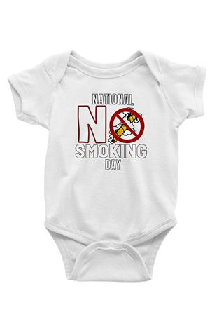 Sigarayı Bırakma Günü Baskılı Beyaz Unisex Bebek Body - Zıbın