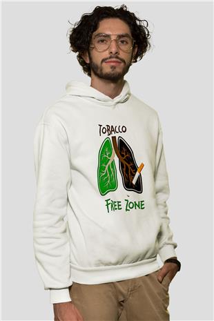Sigarayı Bırakma Günü Baskılı Beyaz Unisex Kapüşonlu Sweatshirt