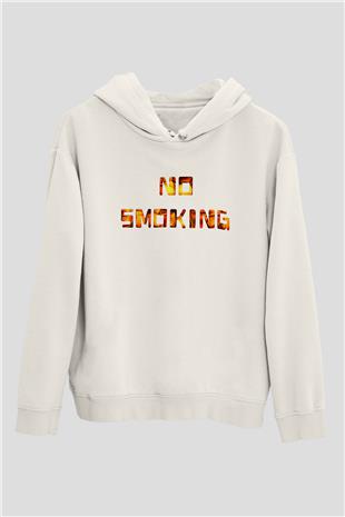 Sigarayı Bırakma Günü Baskılı Beyaz Unisex Kapüşonlu Sweatshirt