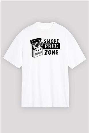 Sigarayı Bırakma Günü Baskılı Beyaz Unisex Oversize Tişört - Tshirt
