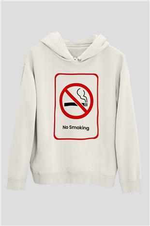 Sigarayı Bırakma Günü Baskılı Beyaz Unisex Kapüşonlu Sweatshirt