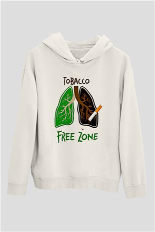 Sigarayı Bırakma Günü Baskılı Beyaz Unisex Kapüşonlu Sweatshirt