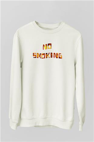 Sigarayı Bırakma Günü Baskılı Beyaz Unisex Sweatshirt