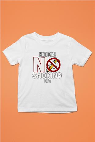 Sigarayı Bırakma Günü Baskılı Beyaz Unisex Beyaz Çocuk Tişört - Tshirt