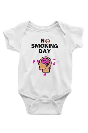Sigarayı Bırakma Günü Baskılı Beyaz Unisex Bebek Body - Zıbın