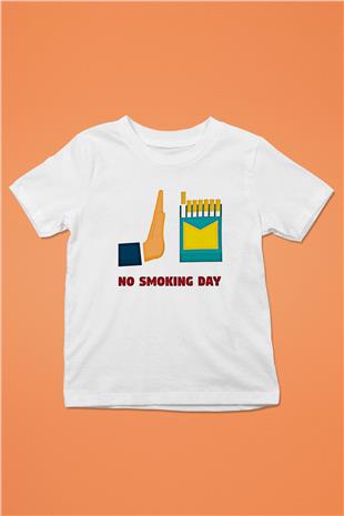 Sigarayı Bırakma Günü Baskılı Beyaz Unisex Beyaz Çocuk Tişört - Tshirt