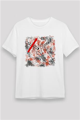 Sigarayı Bırakma Günü Baskılı Unisex Beyaz Tişört - Tshirt