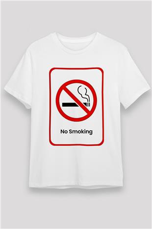 Sigarayı Bırakma Günü Baskılı Unisex Beyaz Tişört - Tshirt