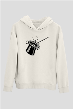 Sihirbaz Beyaz Unisex Hoodie