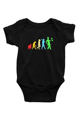 Sihirbaz Siyah Bebek Body - Zıbın