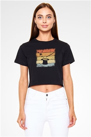 Sihirbaz Siyah  Crop Top Tişört