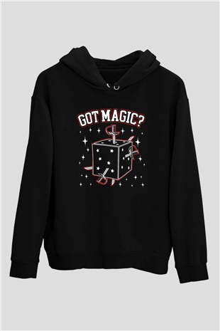 Sihirbaz Siyah Unisex Kapüşonlu Sweatshirt
