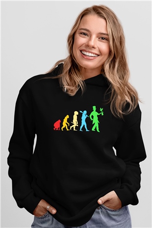 Sihirbaz Siyah Unisex Kapüşonlu Sweatshirt