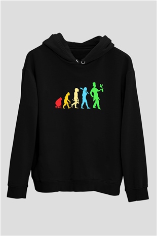 Sihirbaz Siyah Unisex Kapüşonlu Sweatshirt