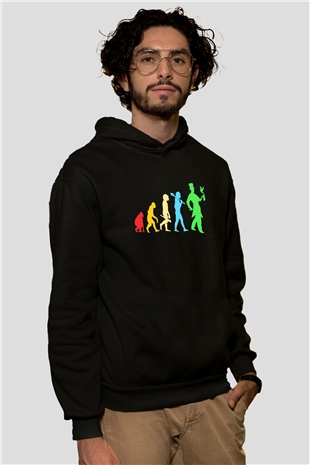 Sihirbaz Siyah Unisex Kapüşonlu Sweatshirt
