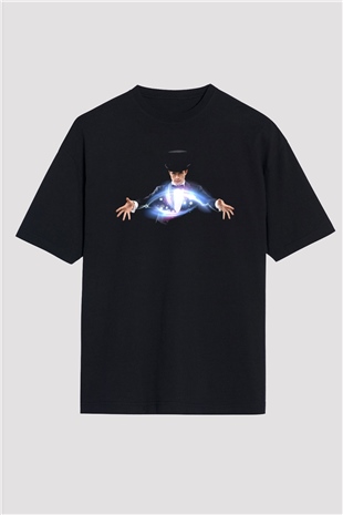 Sihirbaz Siyah Unisex Oversize Tişört T-Shirt