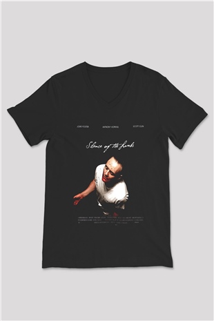 Silence of the Lambs Siyah Unisex V Yaka Tişört