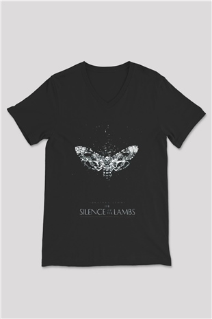 Silence of the Lambs Siyah Unisex V Yaka Tişört
