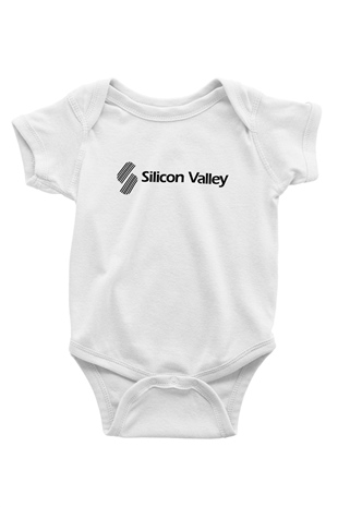 Silicon Valley Baskılı Beyaz Unisex Bebek Body - Zıbın