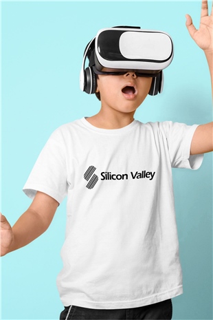 Silicon Valley Baskılı Beyaz Unisex Çocuk Tişört