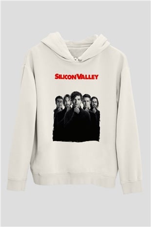 Silicon Valley Beyaz Unisex Hoodie