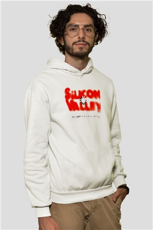 Silicon Valley Beyaz Unisex Hoodie