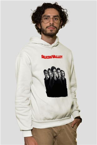 Silicon Valley Beyaz Unisex Hoodie