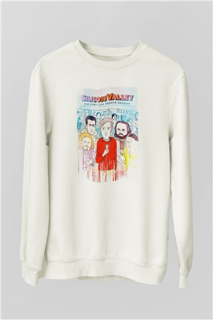 Silicon Valley Beyaz Unisex Sweatshirt