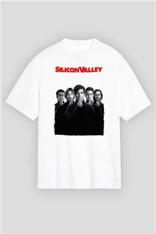 Silicon Valley Beyaz Oversize Tişört Oversize T-shirt