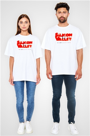 Silicon Valley Beyaz Oversize Tişört Oversize T-shirt