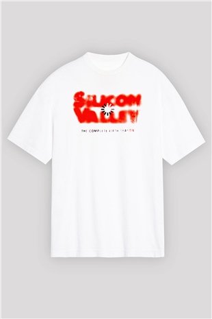 Silicon Valley Beyaz Oversize Tişört Oversize T-shirt