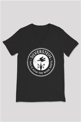 Silverstein Siyah Unisex V Yaka Tişört T-Shirt