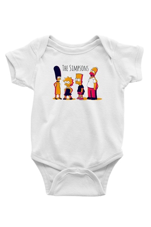 Simpsons Beyaz Bebek Body - Zıbın
