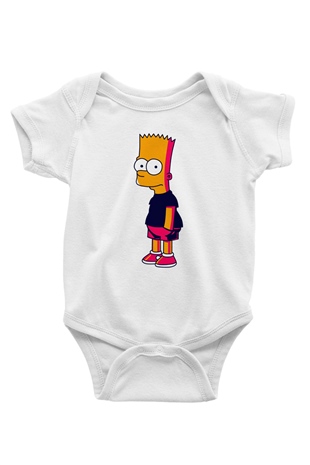 Simpsons Beyaz Bebek Body - Zıbın