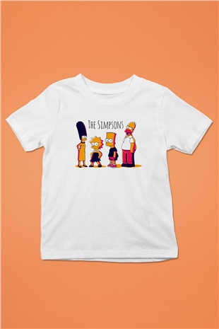 Simpsons Beyaz Unisex Çocuk Tişört