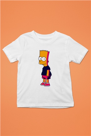 Simpsons Beyaz Unisex Çocuk Tişört