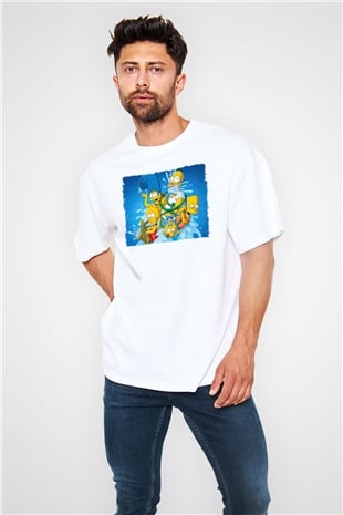 Simpsons Beyaz Oversize Tişört Oversize T-shirt
