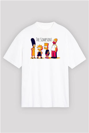 Simpsons Beyaz Oversize Tişört Oversize T-shirt