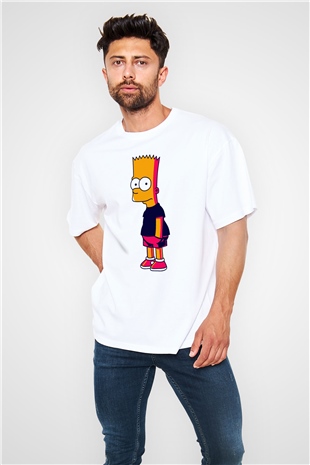 Simpsons Beyaz Oversize Tişört Oversize T-shirt