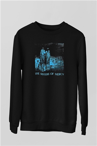 Sisters Of Mercy Baskılı Unisex Siyah Sweatshirt