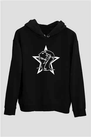 Sisters Of Mercy Baskılı Unisex Siyah Kapüşonlu Sweatshirt