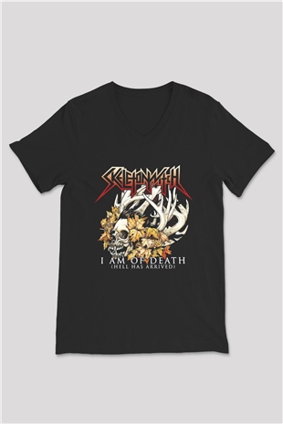 Skeletonwitch Siyah Unisex V Yaka Tişört T-Shirt