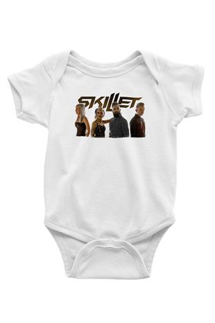 Skillet Baskılı Beyaz Unisex Bebek Body - Zıbın