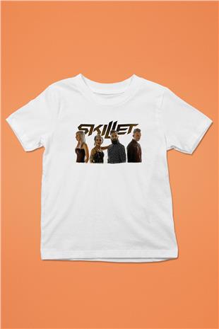 Skillet Baskılı Beyaz Unisex Beyaz Çocuk Tişört - Tshirt