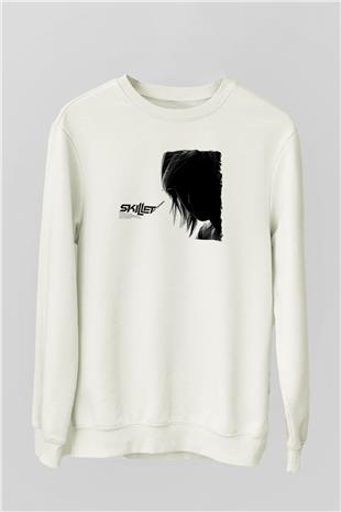 Skillet Baskılı Beyaz Unisex Sweatshirt