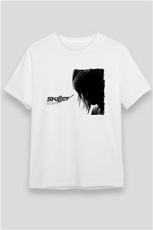 Skillet Baskılı Unisex Beyaz Tişört - Tshirt