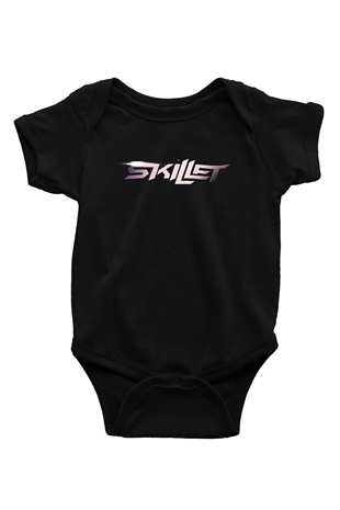 Skillet Baskılı Unisex Siyah Bebek Body - Zıbın