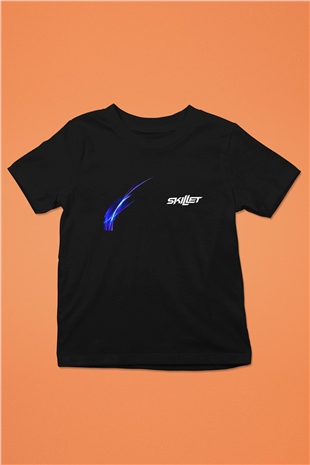 Skillet Baskılı Unisex Siyah Çocuk Tişört - Tshirt